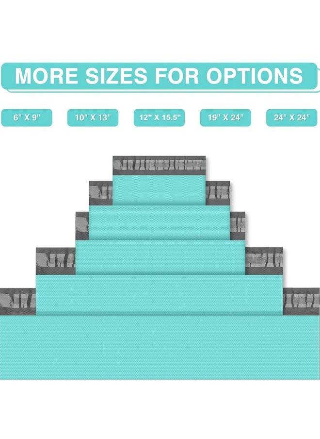 Fuxury Fuxury 100 Pcs 12x15.5 Teal Poly Mailer Envelopes for Clothing/T-Shirt/Shirt, Embossed dots design Shipping Bags, Self-Adhesive Postal Bags  - Image 5