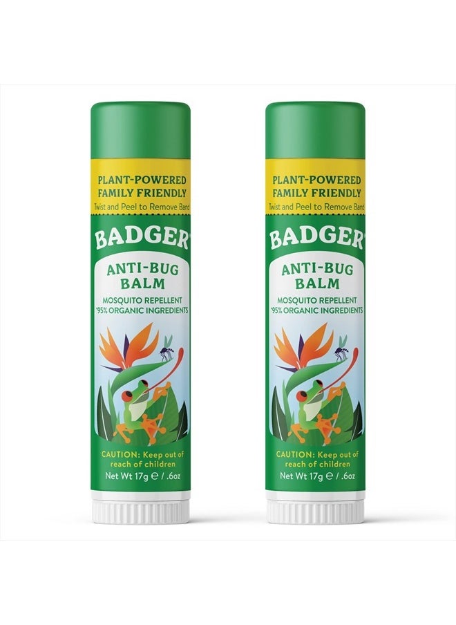 Badger Bug Repellent Stick, Non-DEET Mosquito Repellent with Citronella & Lemongrass, Easy to Use Travel Size, Natural Insect Repellent for Kids and Adults, 0.6 oz (2 Pack)  - Image 1
