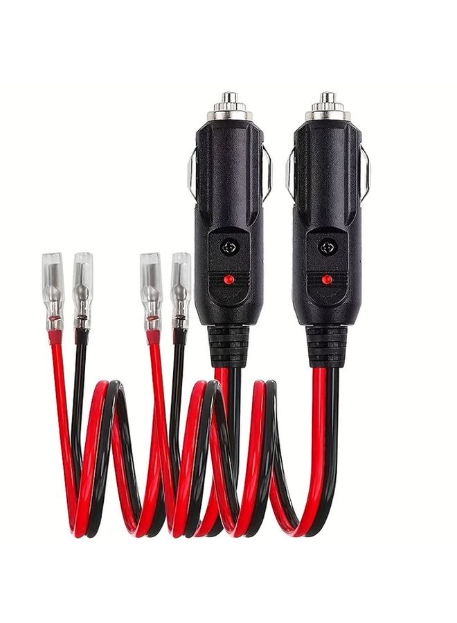 2pcs 11 81 Inch Heavy Duty Car Plug Adapter Cable For Tire Inflator 12 24V - Image 3