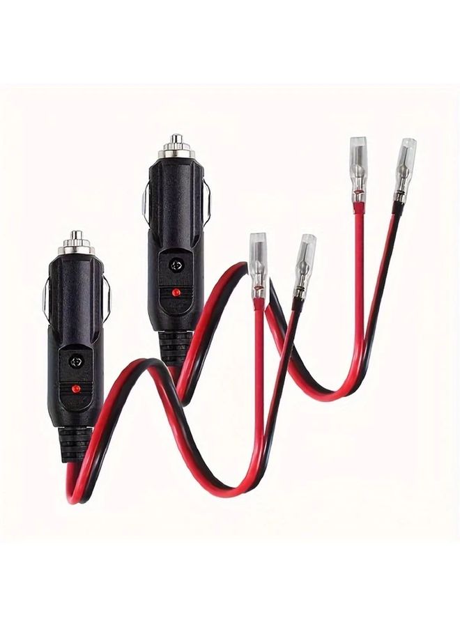 2pcs 11 81 Inch Heavy Duty Car Plug Adapter Cable For Tire Inflator 12 24V - Image 1