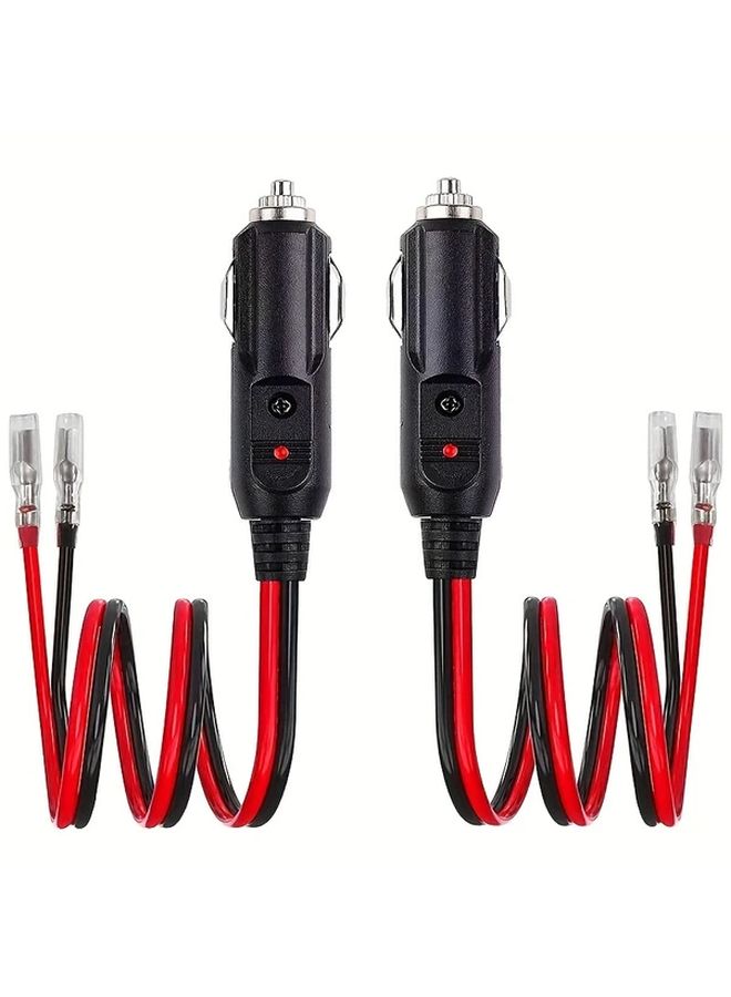 2pcs 11 81 Inch Heavy Duty Car Plug Adapter Cable For Tire Inflator 12 24V - Image 5