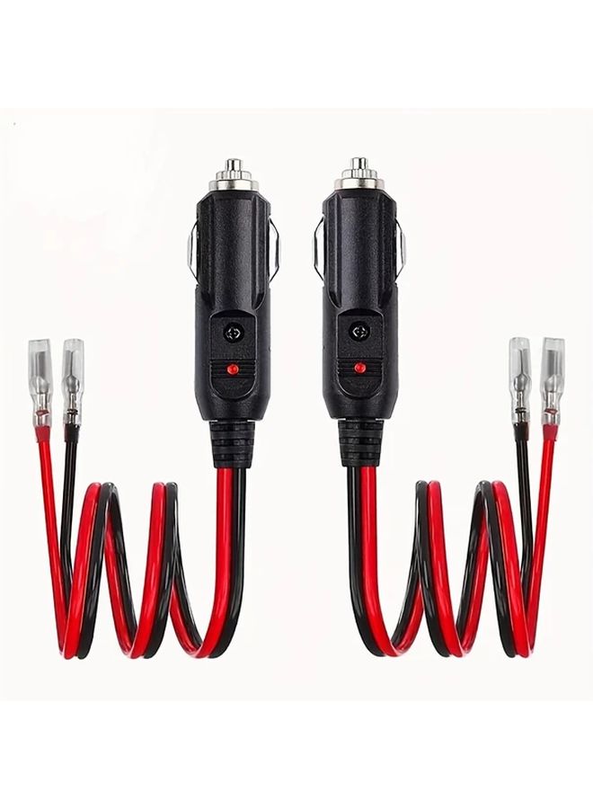 2pcs 11 81 Inch Heavy Duty Car Plug Adapter Cable For Tire Inflator 12 24V - Image 4