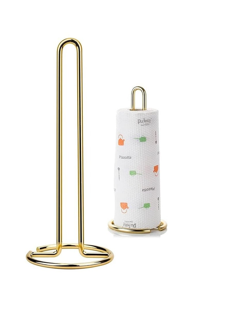 SYOSI Gold Paper Towel Holder,  Countertop Paper Towel Stand, Contemporary Paper Towel Storage, Elegant Steel Paper Towel Holder, Kitchen Roll Dispenser,  for Standard And Large Sized Rolls  - Image 1