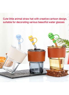 Generic 10Pcs Straw Cover Cap for Stanley Cup, Cute Animal Shape Silicone Straw Lids, Reusable Dust-Proof Straw Topper for Stanley Tumbler Accessories, 10mm  - Image 5