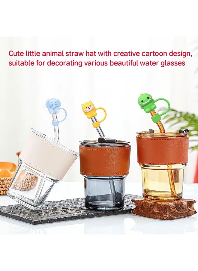 Generic 10Pcs Straw Cover Cap for Stanley Cup, Cute Animal Shape Silicone Straw Lids, Reusable Dust-Proof Straw Topper for Stanley Tumbler Accessories, 10mm  - Image 5