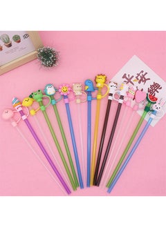 Generic 10Pcs Straw Cover Cap for Stanley Cup, Cute Animal Shape Silicone Straw Lids, Reusable Dust-Proof Straw Topper for Stanley Tumbler Accessories, 10mm  - Image 2