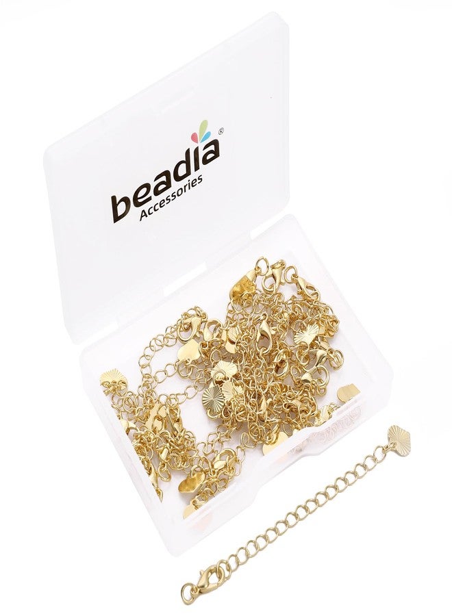 BEADIA 14K Gold Plated Extender Chains 75mm 20pcs Heart Extension Tail Chains for Jewelry Making Findings - Image 1