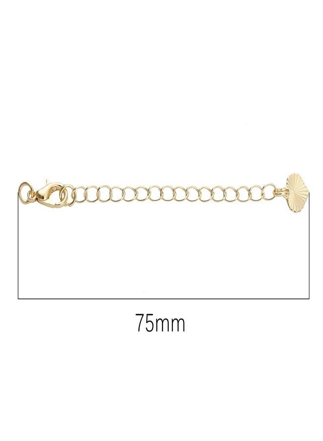 BEADIA 14K Gold Plated Extender Chains 75mm 20pcs Heart Extension Tail Chains for Jewelry Making Findings - Image 2