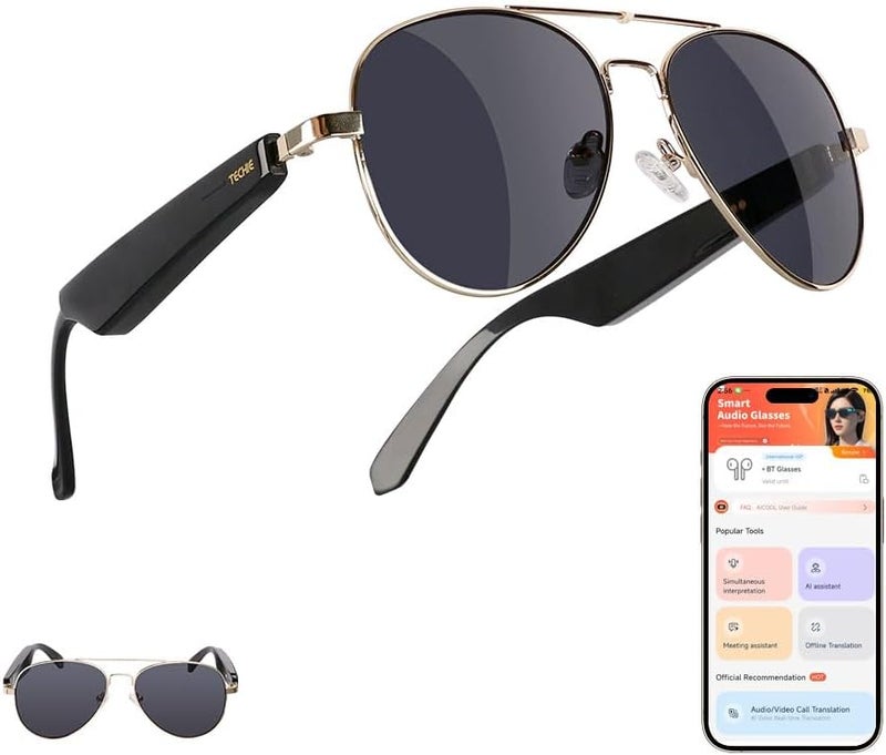 نظارات الذكاء الاصطناعي,نظارات بلوتوث للرجال والنساء,نظارات شمسية مستقطبة مع ترجمة الذكاء الاصطناعي,مكبر صوت بلوتوث,سماعات لاسلكية,حماية الأشعة فوق البنفسجية الرياضية / في الهواء الطلق,التحكم باللمس (TOGS2001) - Image 1