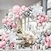 Ceeulvu Winter Wonderland Balloon Arch Kit Pink White Silver Balloon Garland with Snowflake for Little Snowflake Baby Shower Winter Wonderland Birthday Christmas - Image 2