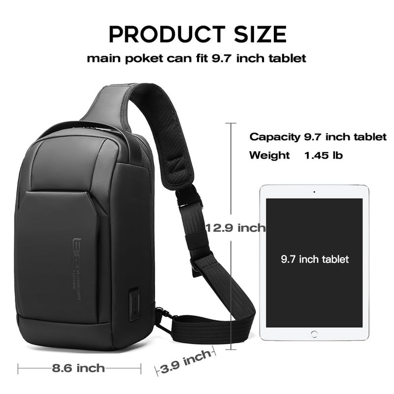 BANGE Fashion Sling Bag, Waterproof Shoulder bag, Crossbody Backpack for Men - Image 2