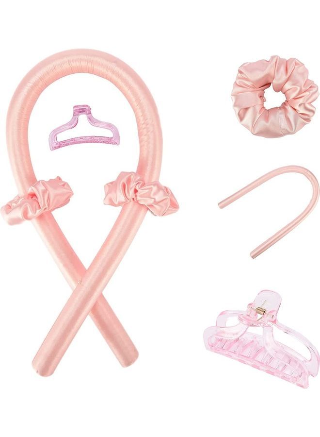 NIBEMINENT Heatless Curling Rod Headband Pink - Image 1