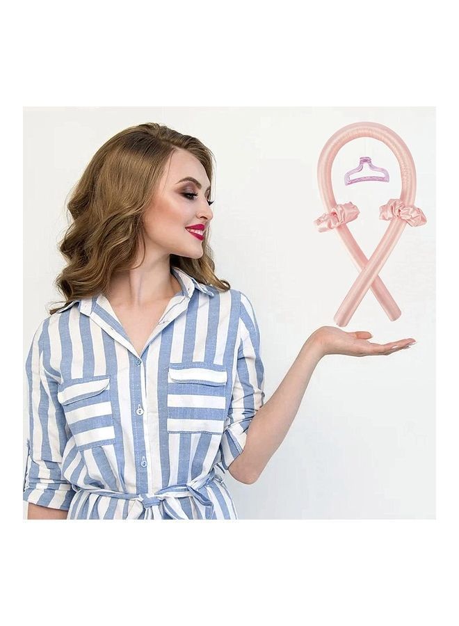 NIBEMINENT Heatless Curling Rod Headband Pink - Image 2