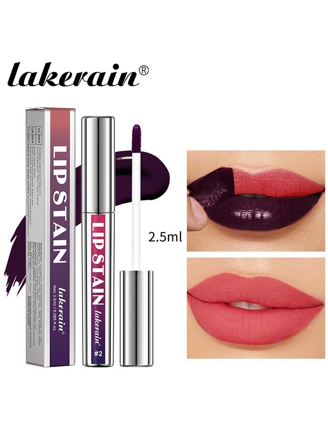 ليكرين Lip Stain - Peel Off Lip Stain Lipstick Peel Off Lip Color Stain Long-Lasting Lip Stain Peel Off, Infused, Sweat-Proof, Waterproof, Long-Lasting, Highly Pigmented Matte Lipstick #02 - Image 1