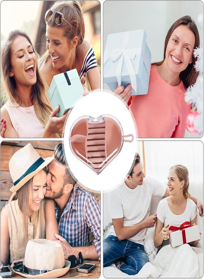 DREWIT STAR Acrylic Heart Shape Jewelry Organizer Rings Earrings Holder Box Transparent Mini Storage Organizer Portable Display Storage Box for Travel and Trip (Multi) - Image 4