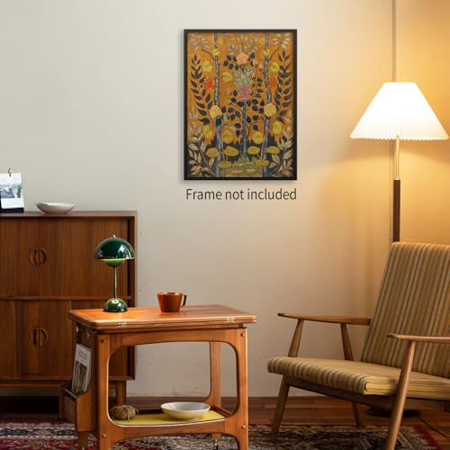 Sufeasdf Vintage Floral Wall Art Moody Botanical Flower Canvas Print Victorian Abstract Rose Bouquet Wall Decor for Home Living Room Bedroom 12x16in Unframed - Image 5