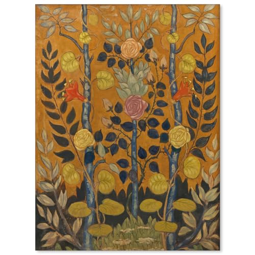 Sufeasdf Vintage Floral Wall Art Moody Botanical Flower Canvas Print Victorian Abstract Rose Bouquet Wall Decor for Home Living Room Bedroom 12x16in Unframed - Image 1