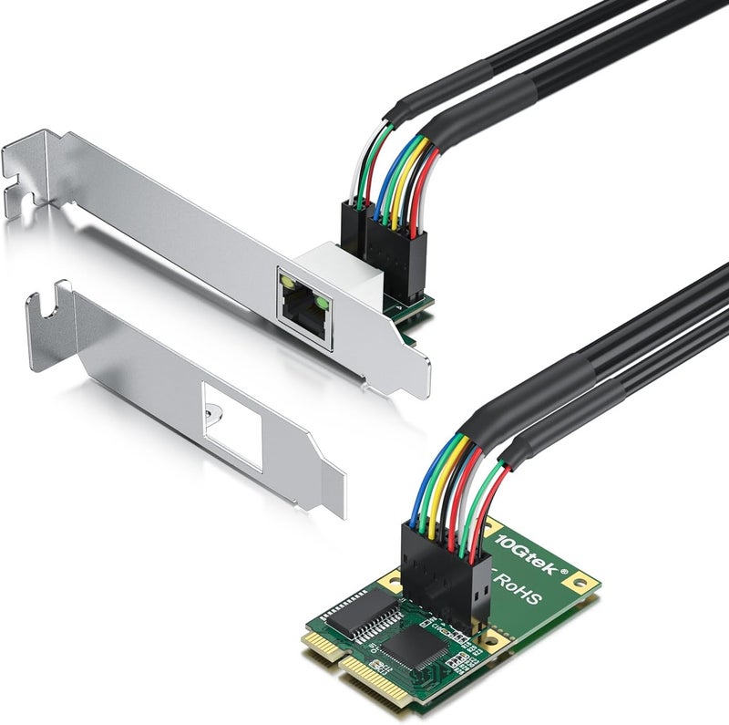 HYFIBER H!Fiber Mini PCIe Gigabit Ethernet Network Card, Single RJ45 Port, 1G NIC Compare to Intel I210AT, with LED Light, 30-cm Cable Length, Mini Pice Interface, not for M.2 - Image 1