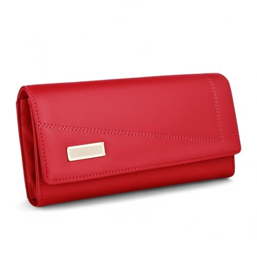ALSU Women's Wallet | Stylish Purse with Phone Pocket,4 Card Pocket and Multiple Compartment| Party Clutch for Girl | Travel Hand Purse for Women| Office Bag for Women (Red) - Image 1