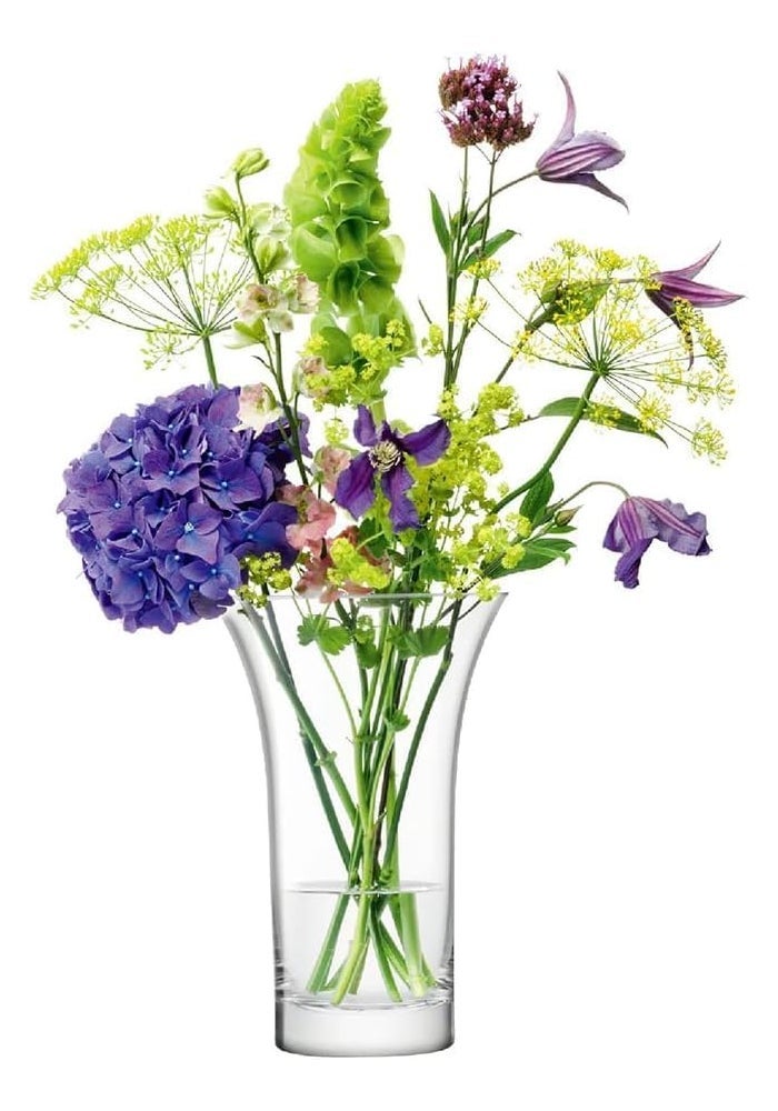 LSA Flower Flared Bouquet Vase, 22cm Clear Elegant Glass Vase for Fresh or Artificial Flowers, Made in Poland - Image 1
