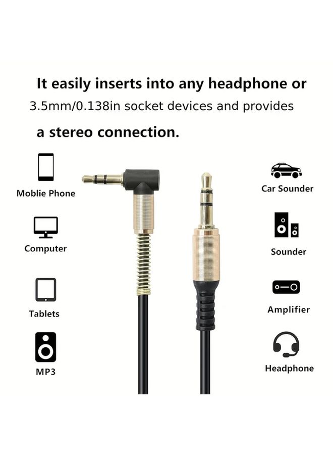 White AUX 3.5mm Digital Audio Cable High Elastic Spring Cable Stretchable Length For Speaker Headphones Car Audio Adapter - Image 3