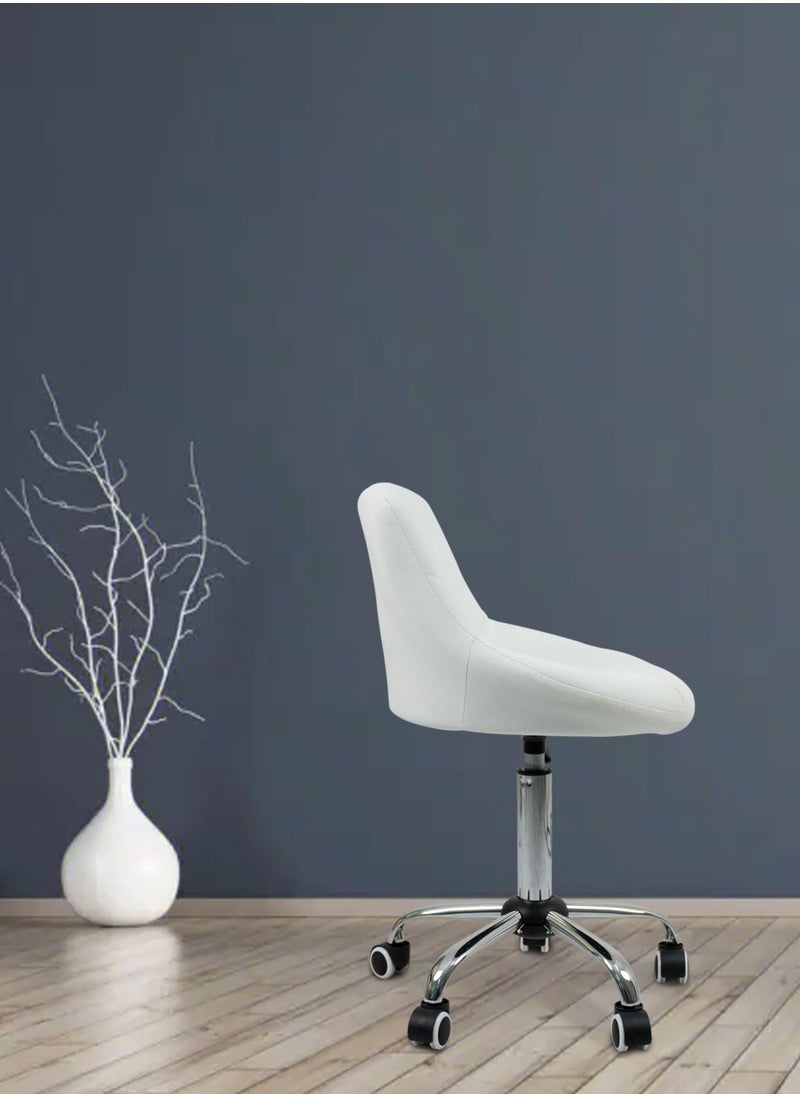 Meishida - Swivel Rolling Stool Height Adjustable Pully Stool Vanity Chair Mid Back Office Chair Drafting Chair with Wheels - Image 1