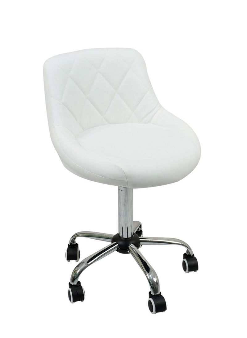 Meishida - Swivel Rolling Stool Height Adjustable Pully Stool Vanity Chair Mid Back Office Chair Drafting Chair with Wheels - Image 1