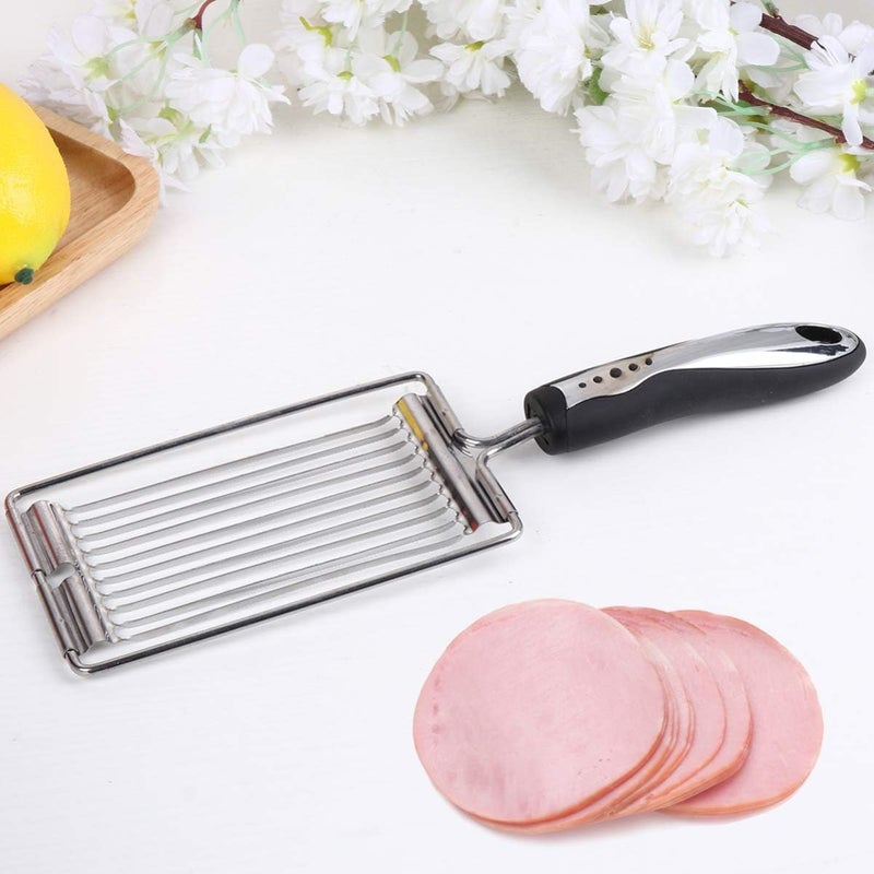 LEVGRY Tomato Slicer Stainless Steel Eggs Slicer with 10 Singing Cutting Wires Handheld Strawberry Slicer with Handle Dishwasher Safe Tomato Cutter for Kitchen Strawberry Slicer Pack of 1 - Image 1