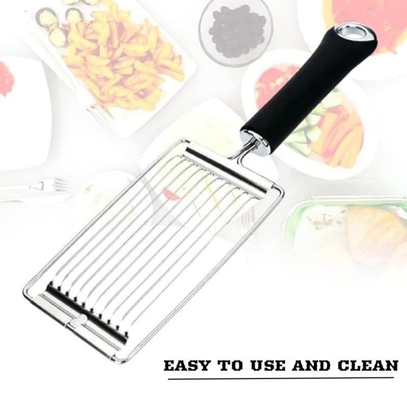 LEVGRY Tomato Slicer Stainless Steel Eggs Slicer with 10 Singing Cutting Wires Handheld Strawberry Slicer with Handle Dishwasher Safe Tomato Cutter for Kitchen Strawberry Slicer Pack of 1 - Image 4