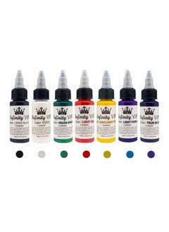 BLOOMING TIME 7 Colors Tattoo Ink Set, Body Color Semi-permanent Tattoo Inks Set Professional Longlasting Eyeliner Eyebrow Lip Tattoo Pigment Ink Set for Tattoo Machine  - Image 2