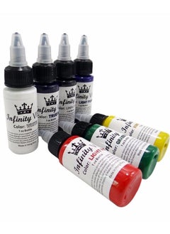 BLOOMING TIME 7 Colors Tattoo Ink Set, Body Color Semi-permanent Tattoo Inks Set Professional Longlasting Eyeliner Eyebrow Lip Tattoo Pigment Ink Set for Tattoo Machine  - Image 1