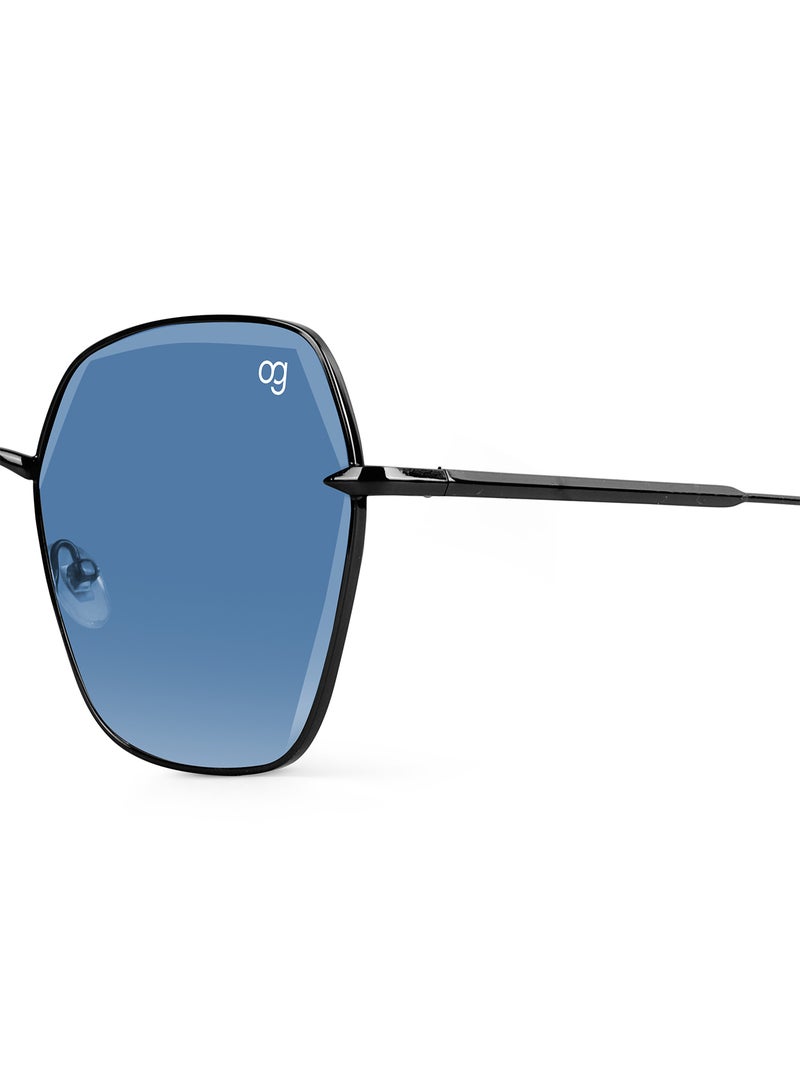 ووجلز نظارة شمسية بلو إكس نسائية حماية من الأشعة فوق البنفسجية بتصميم سداسي أسود - Image 2