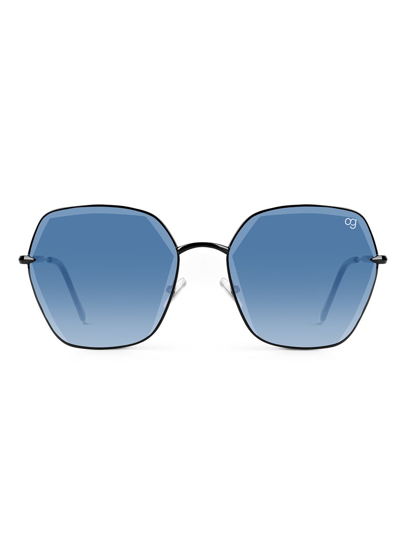 ووجلز نظارة شمسية بلو إكس نسائية حماية من الأشعة فوق البنفسجية بتصميم سداسي أسود - Image 3