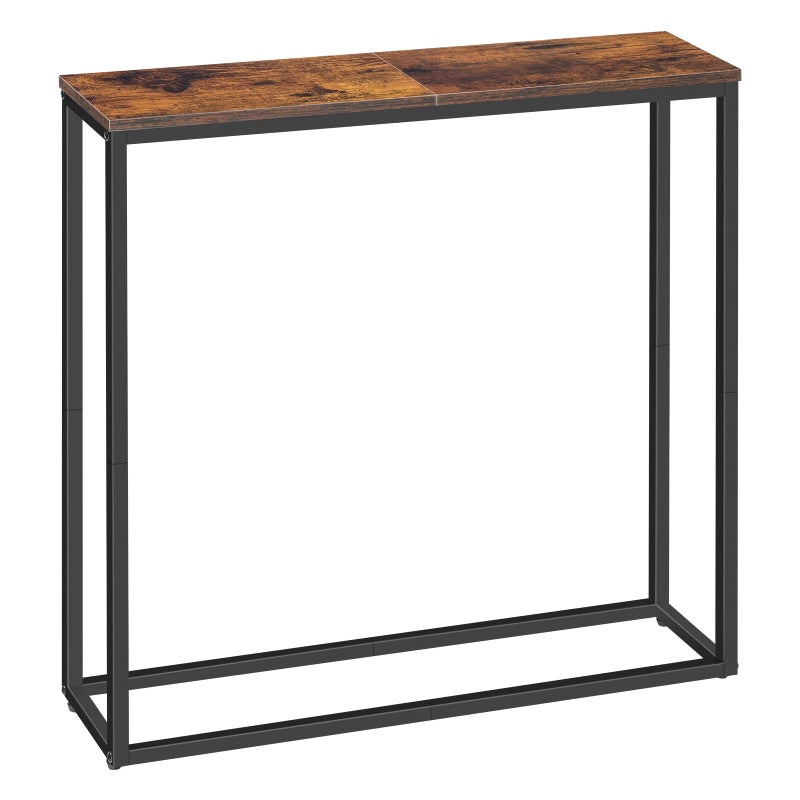 HOOBRO Console Table Narrow Console Table for Hallway Slim Hallway Table Small Sofa Table for Small Spaces Living Room Entrance Bedroom Industrial Metal Frame Rustic Brown EBF76XG01