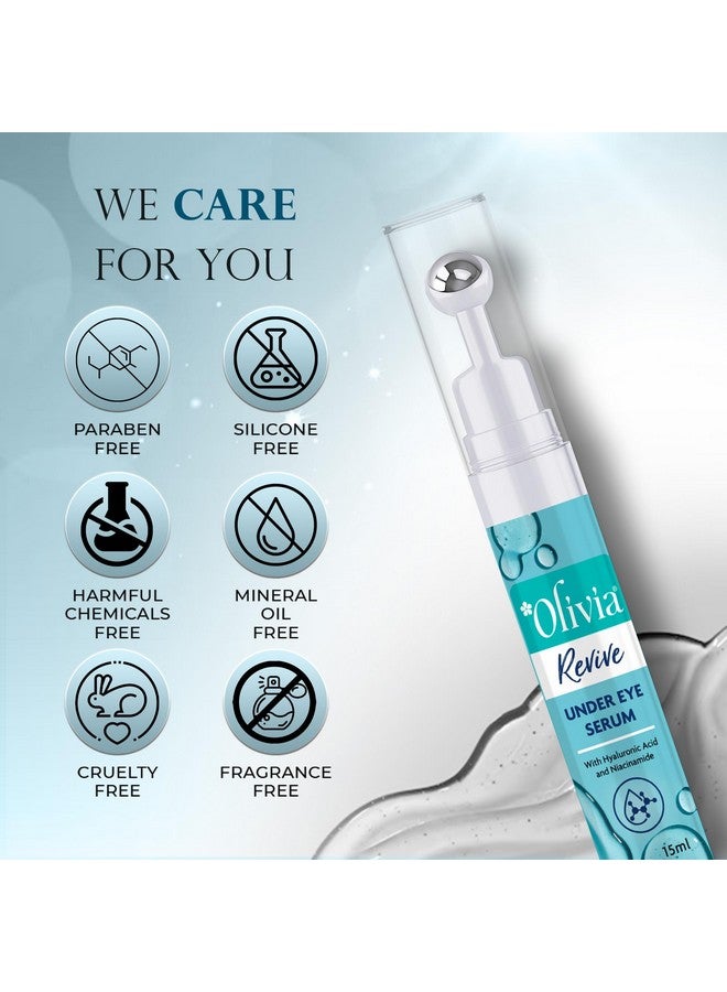 Olivia Revive Under Eye Serum With Hyaluronic Acid, Niacinamide, Plankton Extracts And Coffee Been Extract | Reduces Dark Circle, Fine Lines And Wrinkle | 15Ml - Image 5