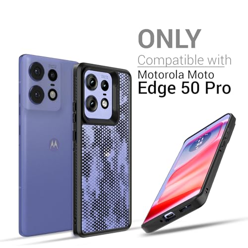 KAPAVER Dazzle Series Back Cover Case for Motorola Edge 50 Pro (TPU+PC) (Honeycomb-Black) - Image 2