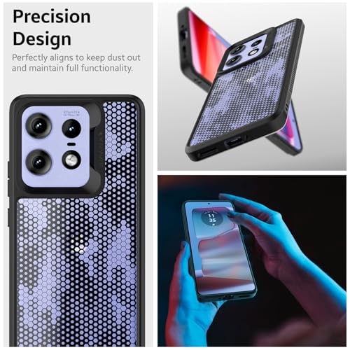 KAPAVER Dazzle Series Back Cover Case for Motorola Edge 50 Pro (TPU+PC) (Honeycomb-Black) - Image 4