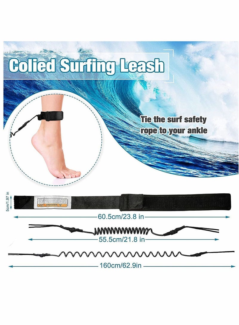 Y&D 2 Pieces Surf Board Leashes Coiled Leash SUP Rope Paddle Surfboard Surfing Leg Straps Stay on Ankle Strap Sup Accessory for - Image 2