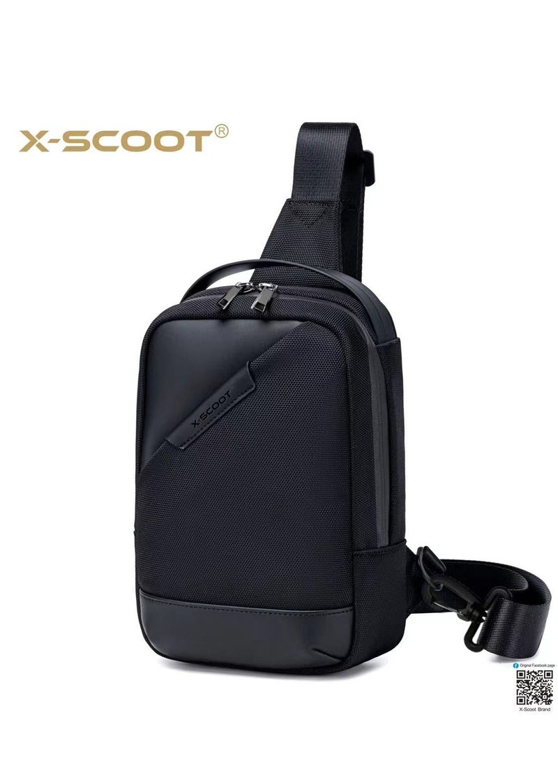 أكس-سكوت حقيبة كتف صغيرة بحزام كتف للرجال مقاومة للماء وحقائب صدر نحيفة وحقيبة يومية كاجوال للسفر وركوب الدراجات - Image 1
