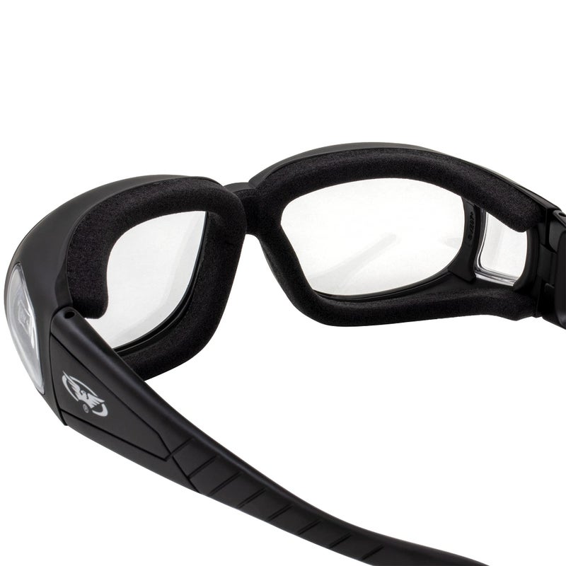 Global Vision Motorcycle Safety Sunglasses Fits Over Most Glasses 2-pack Smoke and Clear Day & Night Usage Meets ANSI Z87.1 Safety Glasses Foam Padding - Image 5