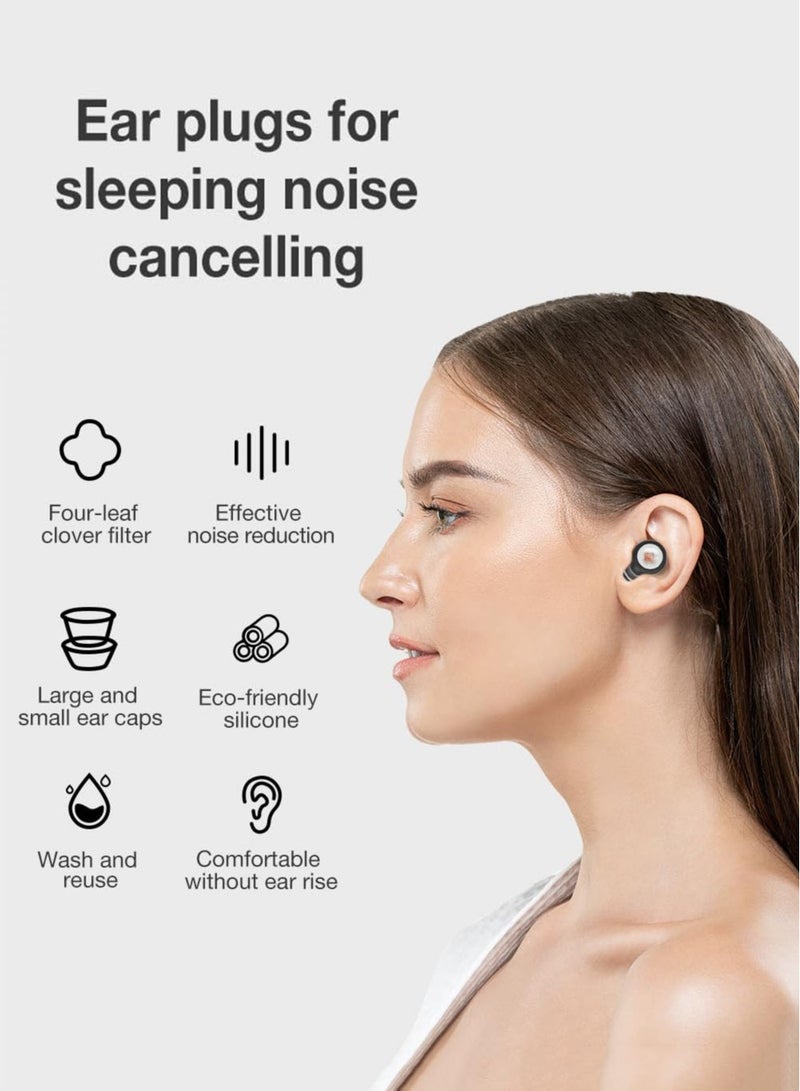joyzzz Ear Plugs for Sleeping Noise Cancelling, Immersive Silicone Noise Cancelling Earplugs for Sleeping, Studying, Working, Traveling, Swimming (-33dB) (Black) - Image 5