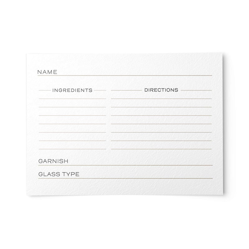 48 Cocktail Recipe Cards 4 x 6 inches Double Sided for Bartenders Drinks and Mixology