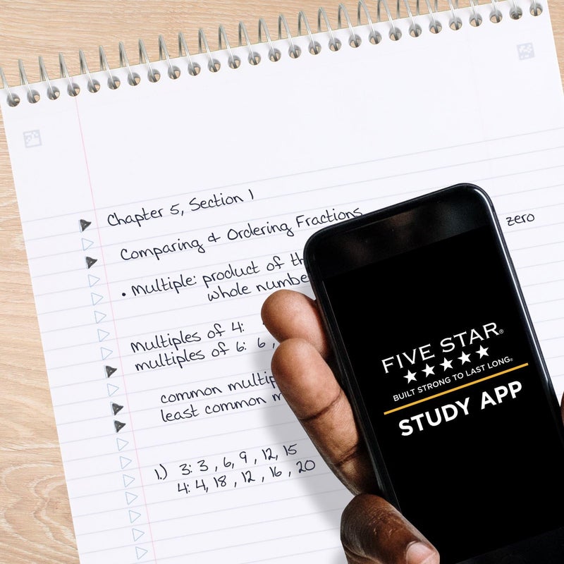 Five Star Top Bound Notebook, 1 Subject, College Ruled Paper, 100 Sheets, 11" x 8-1/2", Color Selected For You, 1 Count (06182) - Image 3