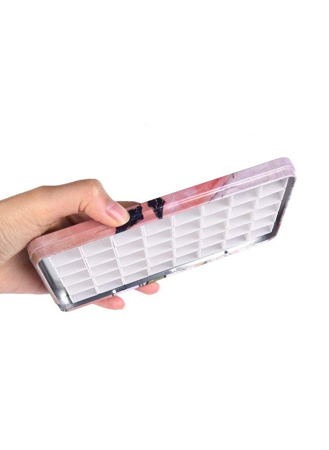 Qianshan 40Pcs Empty Half Pans With Magnetic Stripe Watercolor Paint Travel Tin Palette Case Artist Paints Half Pan Kits For Diy Watercolor Oils Or Acrylics Painting Art Drawing Champs Rose  - Image 4