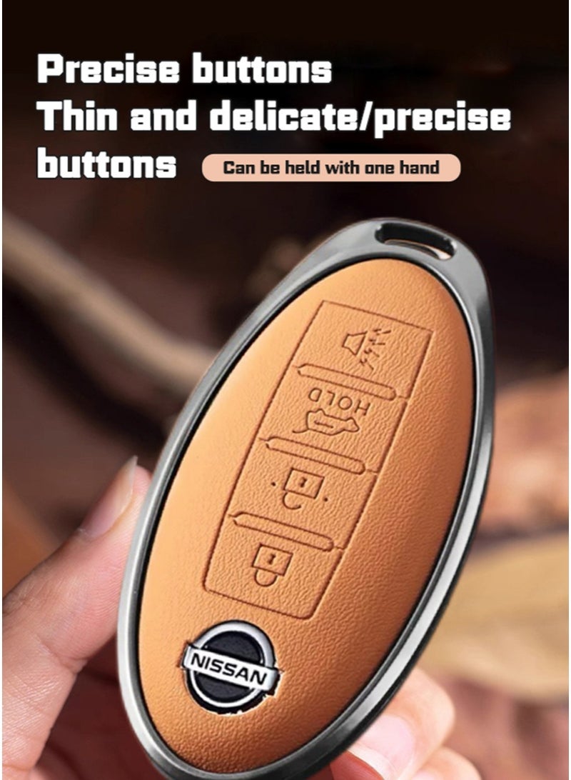 نيسان أكمام المفتاح ، مناسبة لمفاتيح نيسان 4 مفاتيح ، الطبقة الأولى من مادة جلد البقر ، مضادة للسقوط ، مقاومة للتآكل ، تصميم شامل ، حماية متعددة الطبقات أكثر أمانًا ، واستعادة الشعور المفتاحي. - Image 2