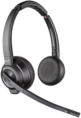 Poly Plantronics Savi 8220 UC Wireless DECT Headset System  Dual Ear  Teams Certified  Bluetooth Bundle Including USB TypeA Cable Base RJ11 Cable Goby Labs Headphone Cleaner Fiber Cloth - Image 4