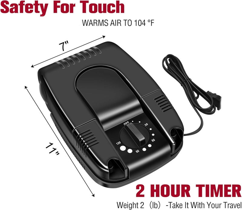 Manledio Portable Electric Shoes Boots Dryer and Warmer with Folding and Drying Adjustable Rack - Image 2