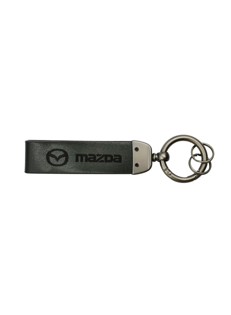 mazda Car Key Chain Super Finish Metal Ring PU Leather Strap Keychain Home Key Chain Car Keychain MAZDA 1Pcs  - Image 1