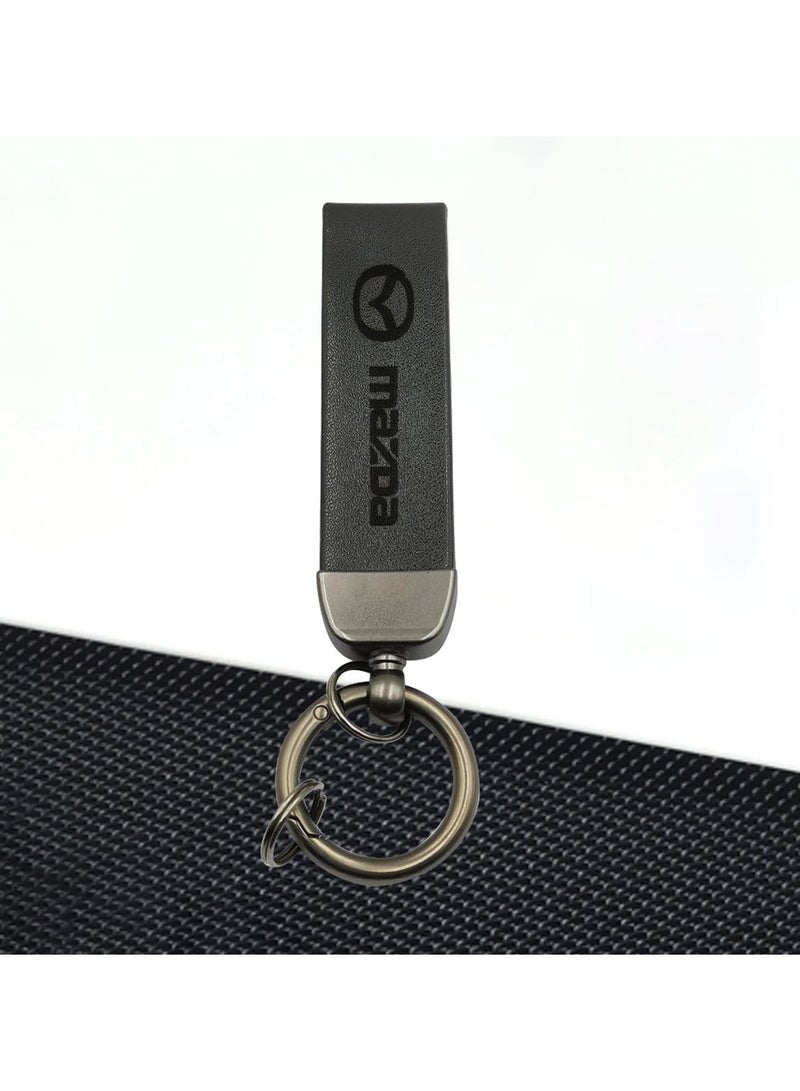 mazda Car Key Chain Super Finish Metal Ring PU Leather Strap Keychain Home Key Chain Car Keychain MAZDA 1Pcs  - Image 5
