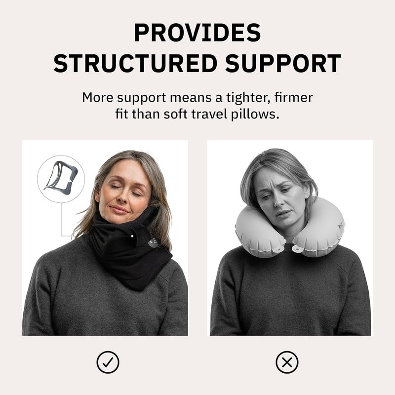trtl Tiered cost purchase alternatives Travel Pillow Plus Charcoal وسادة بلس - وسادة عنق للطائرة للسفر - وسادة طائرة بحشوة رغوية لدعم الرأس والرقبة - قابلة للغسيل في الغسالة - حقيبة حمل مقاومة للماء - فحمية Tight fitted parts - Image 4